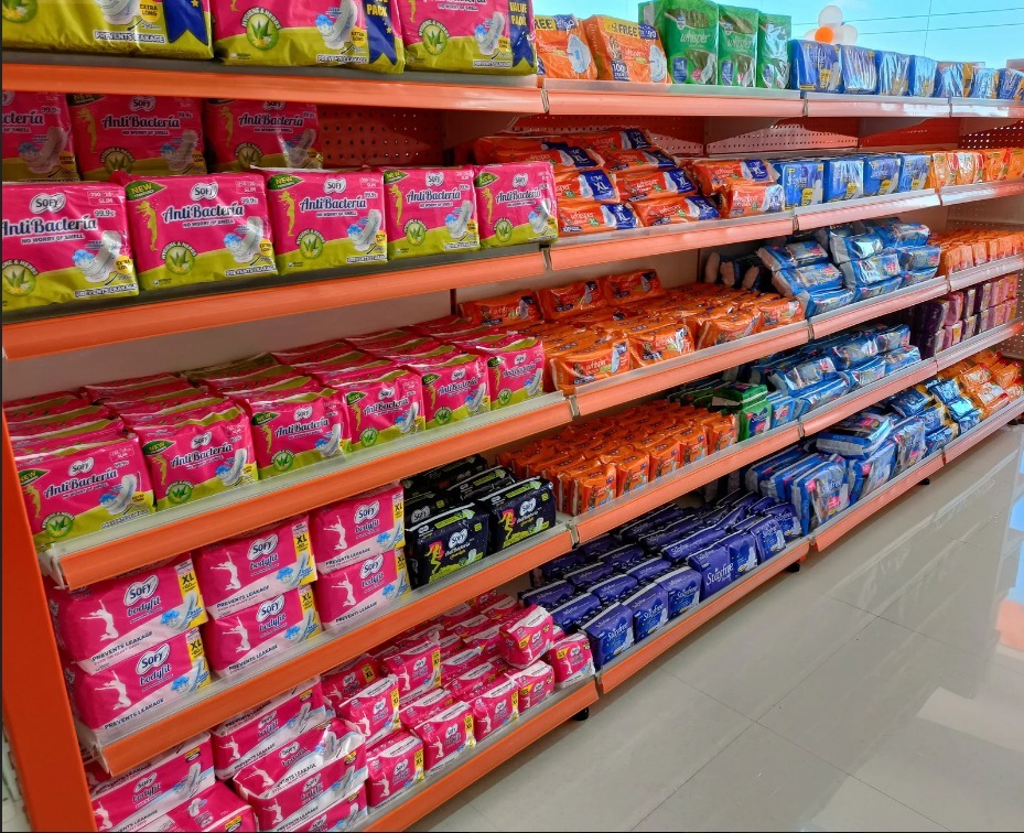 Cosmetics, cold creams, moisturizing lotions, and beauty care products on store shelves
