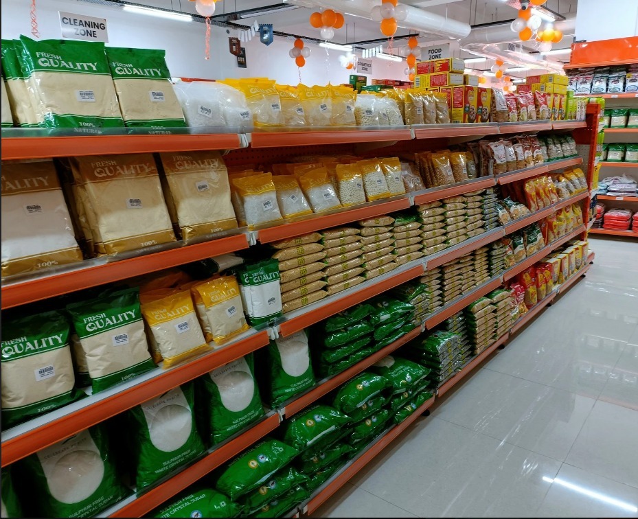 Close-up of premium shampoos, conditioners, and hair care products on store shelves